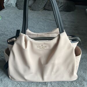 kate spade Cream and Black Large Shoulder Tote